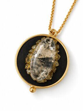 Handmade Gemstone Jewelry Smoky Quartz Necklace Gold Chain | Natural Quartz